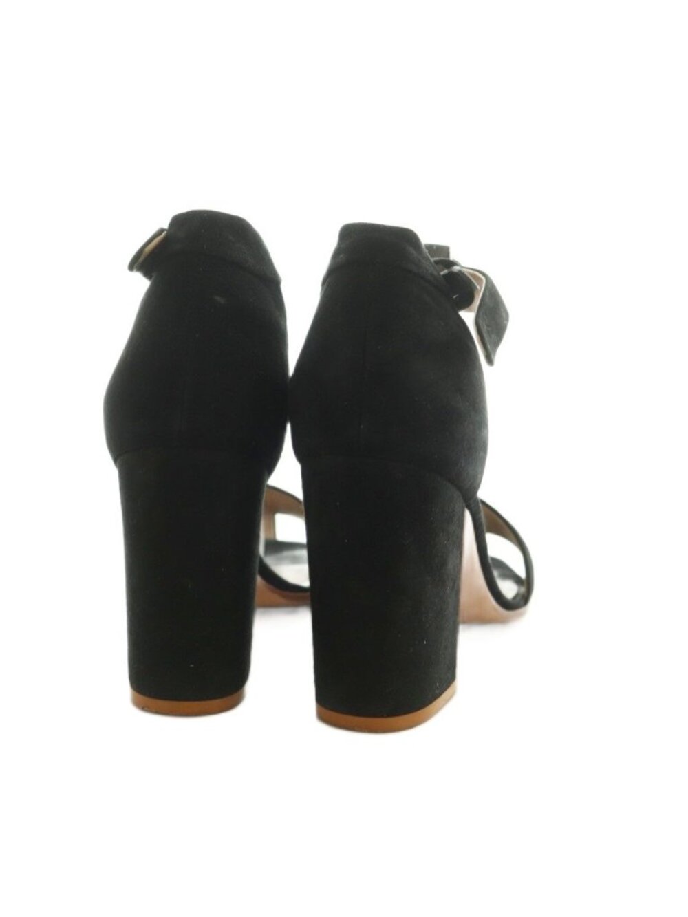 Celine Sandals Square Toe Block Heel Suede Black 36.5 - Picture 5 of 9